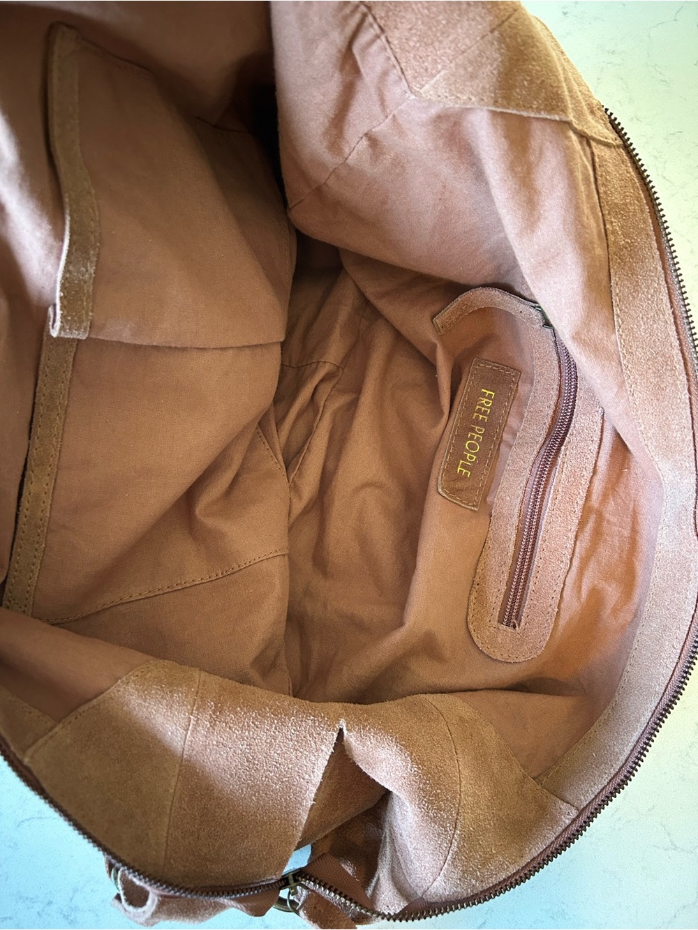 Free People Suede Roma Tote in Rust With 2 FP Bag Charms & Tilly Scarf - Picture 14 of 16